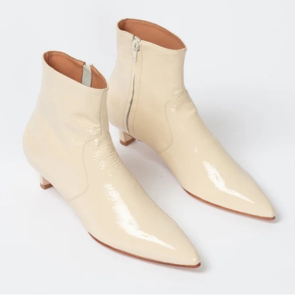 Rachel Comey Pimm Bootie Cream Crinkle Real Leather
